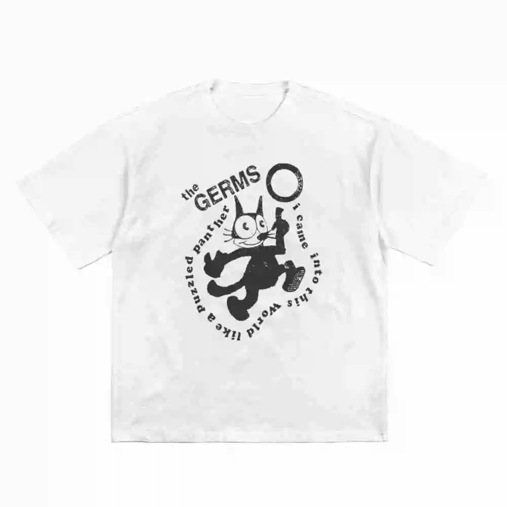 Germs Puzzled Panther Short Sleeve Tee 100% Cotton T-Shirt