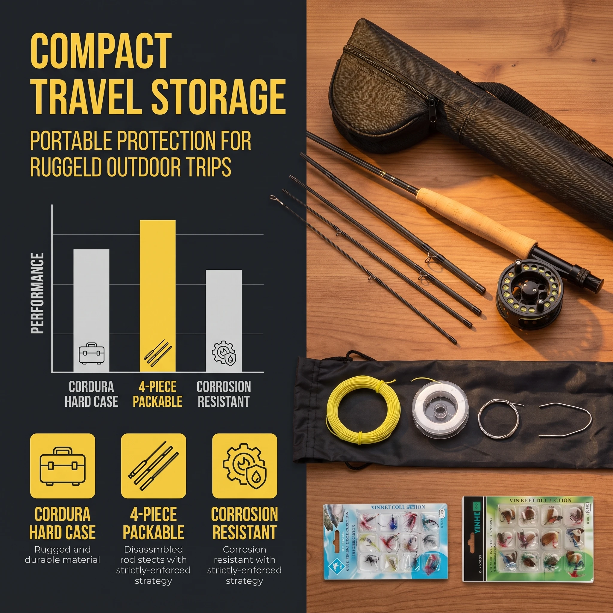 MAXWAY Fly Fishing Rod Reel Complete Kit Carbon Fly Rod,Reel,Lines Flies,Box,Carry Tube for Trout, Bass,Freshwater Fly Angling