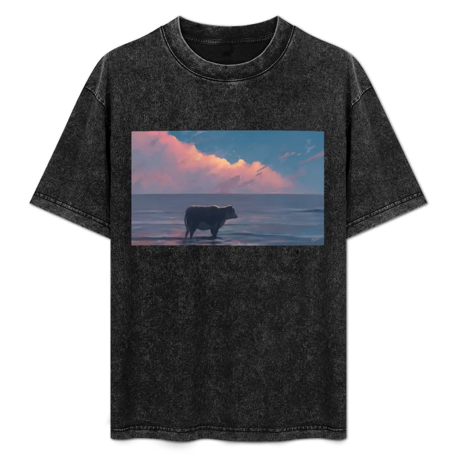 A Cow At The Sea T-Shirt Halloween Casual T-Shirt