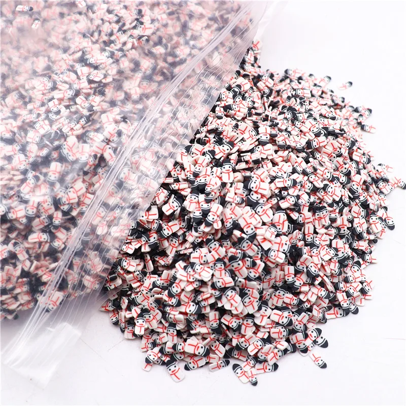 50g Mixed Xmas Snowfake Slices Slime Christmas Polymer Clay Sprinkles Crafts Soft Clay Nail DIY Crystal Mud Filler Accessorie