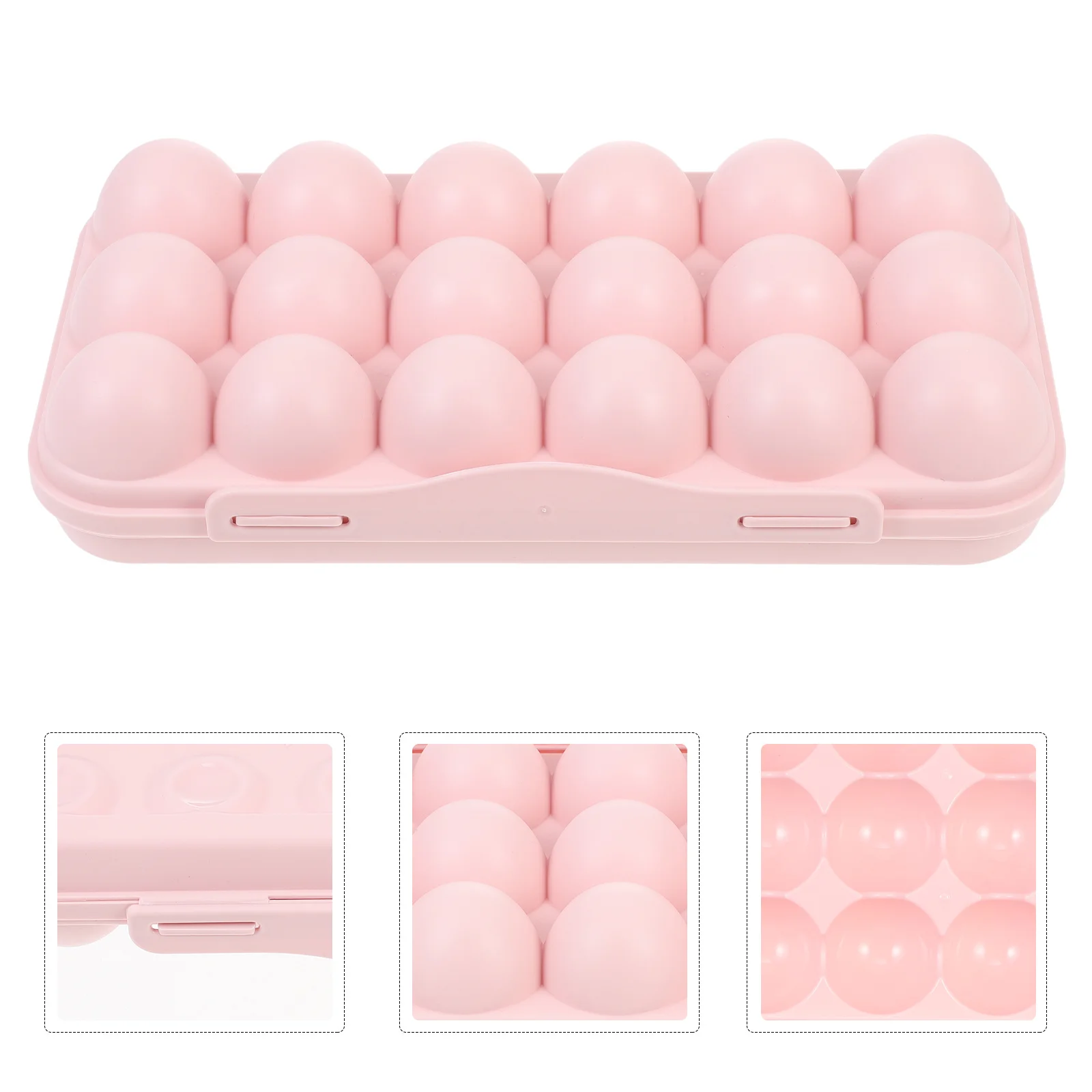 

Plastic Egg Container with Grid Design for Refrigerator - Multi-Compartment Lidded Egg Holder for Organized Storage,
