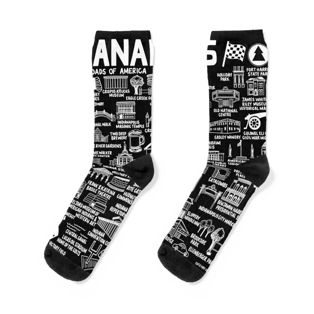 

Indianapolis Indiana Socks designer brand Sports golf happy Designer Man Socks Women's