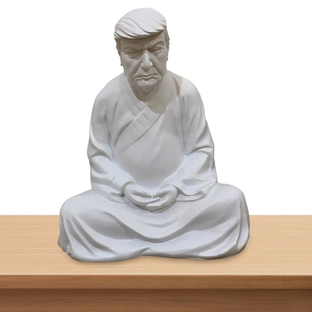 

Trump Buddha Statue Resin Funny Trump Ornament Creative Trump Crafts Decor Trump Meditating Sculpture for Home Office