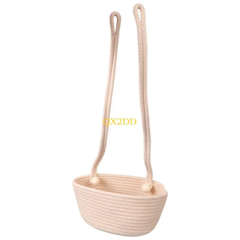 

QX2D Baby Crib Hanging Storage Basket Large Pocket Diaper Wipes Clothes Portable Space Saving Nursery Accessory