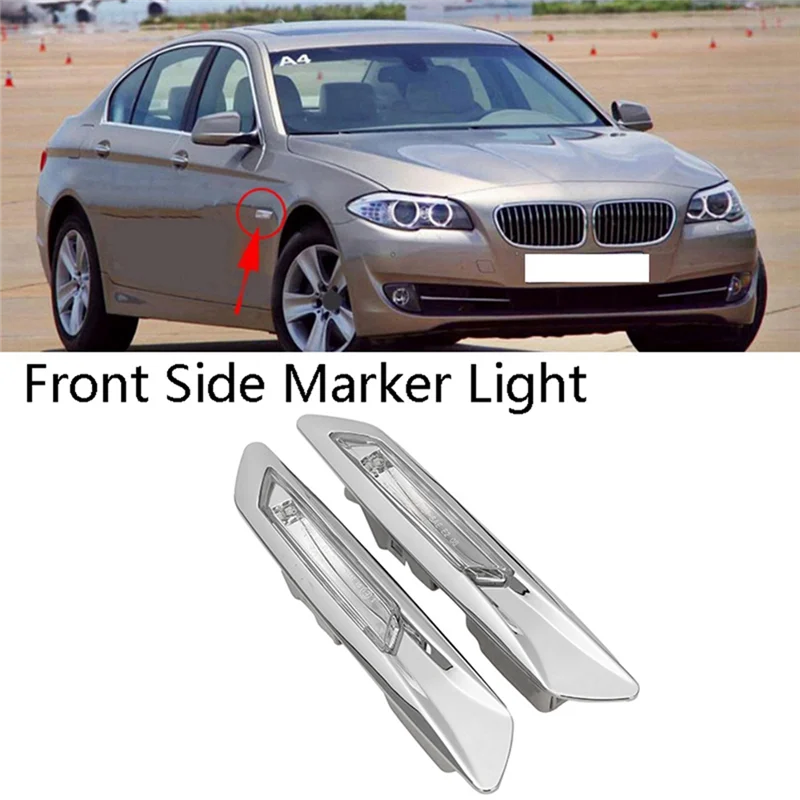 

1 пара светодиодных боковых габаритных фонарей указателей поворота для BMW F10 F11 F18 550I 535I 528I седан 11-2013-T61C