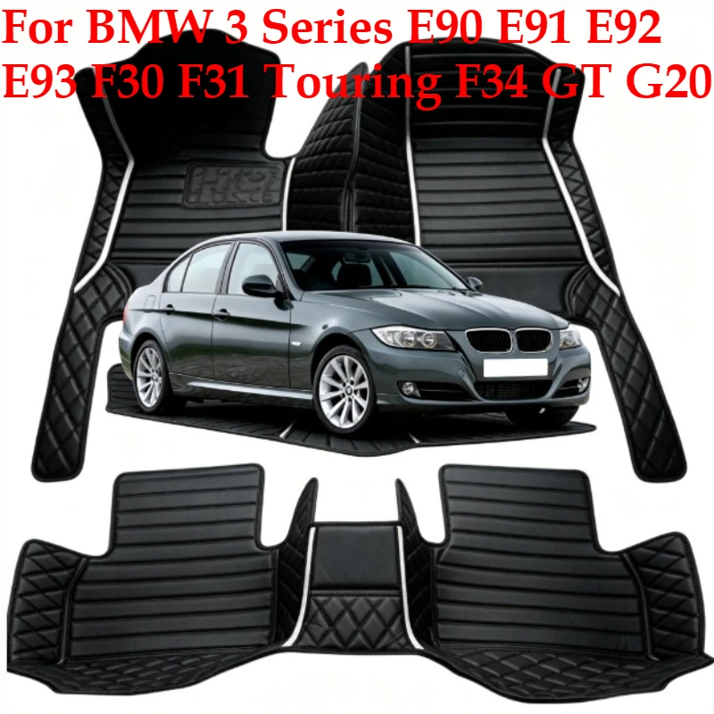 Alfombrillas personalizadas OMANE para BMW Serie 3 E90 E91 E92 E93 F30 F31 Touring F34 GT G20, alfombras para coche, accesorios para el interior del vehículo.
