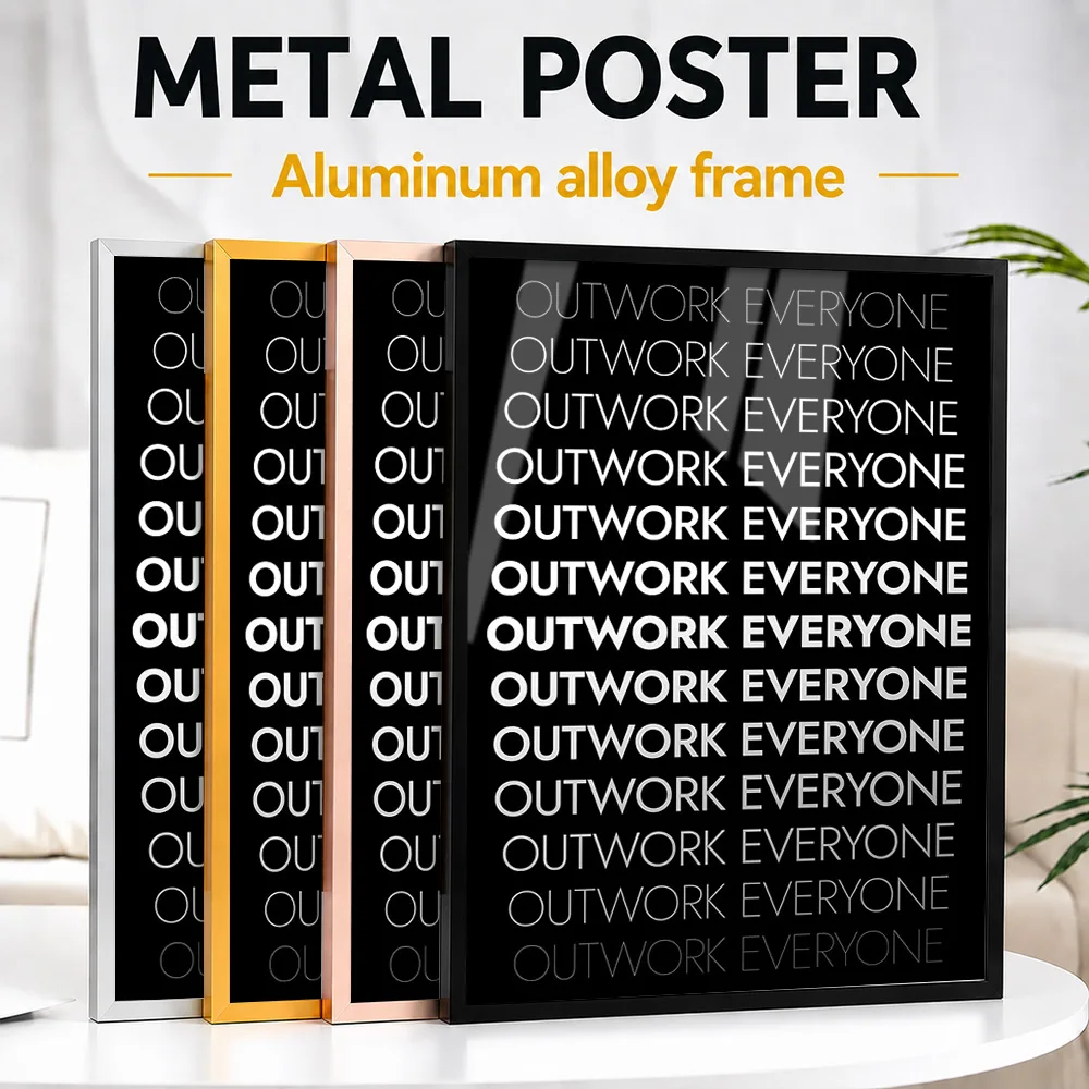 Outwork Everyone Framed Metal Print Customized Bold Typography Wall Art Perfect In Business Workspace For Ambitious Thinkers