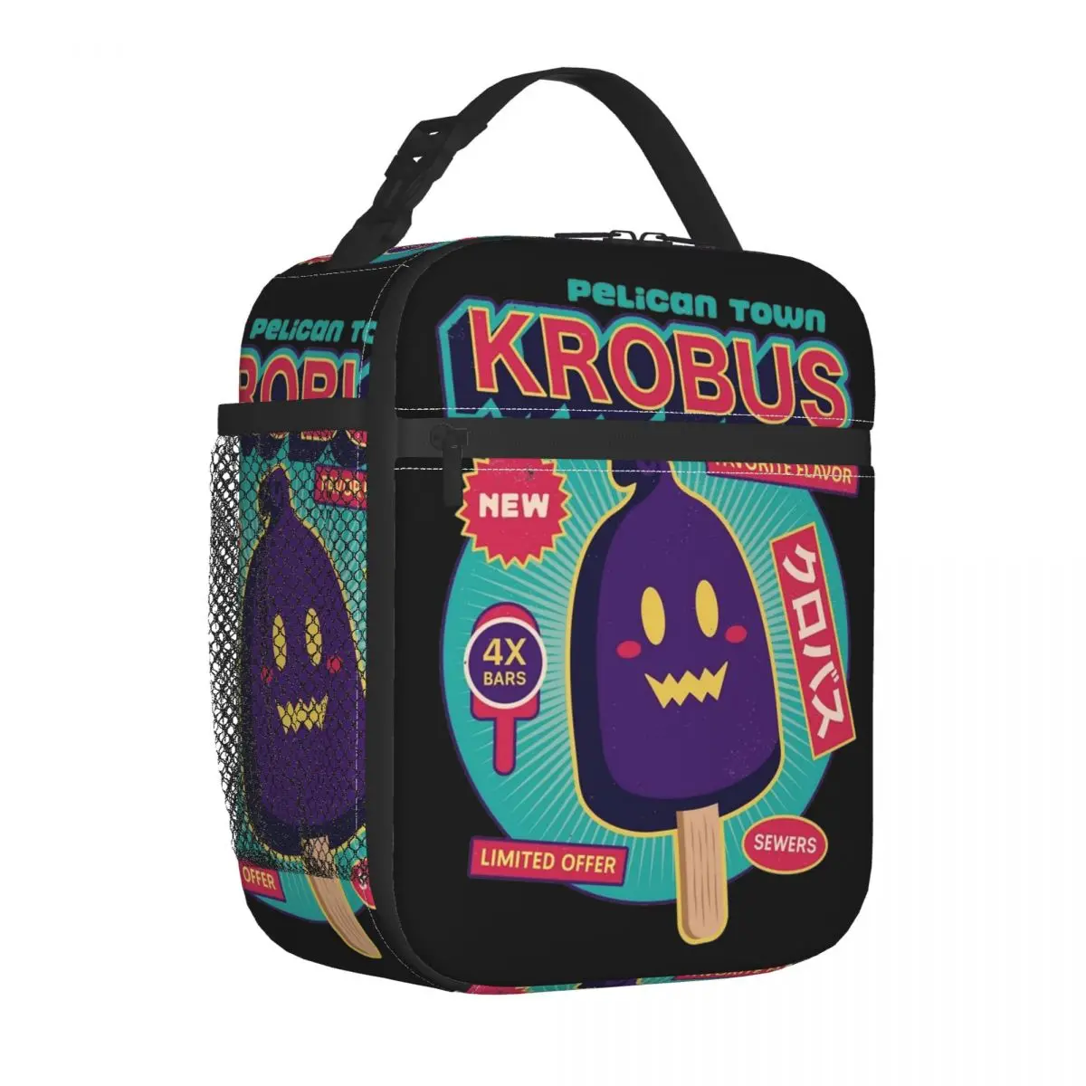 Krobus Ice Cream Stardew Valley Insulated Lunch Bags High Capacity Game Anime Reusable Cooler Bag Tote Lunch Box Food Handbags