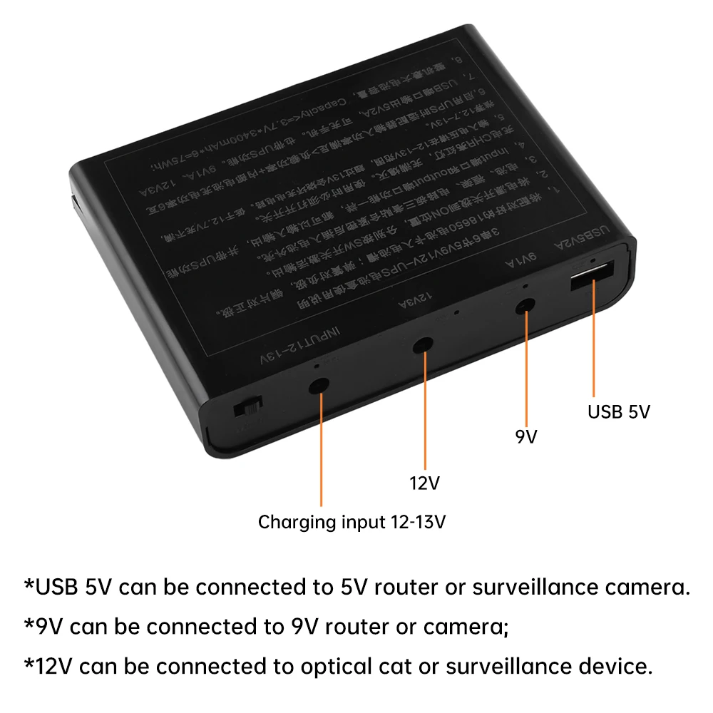 5V 9V 12V Output 6x 18650 Battery UPS Uninterrupted Power Supply DIY Power Bank Box for House Router Cellphone Tablet Modem