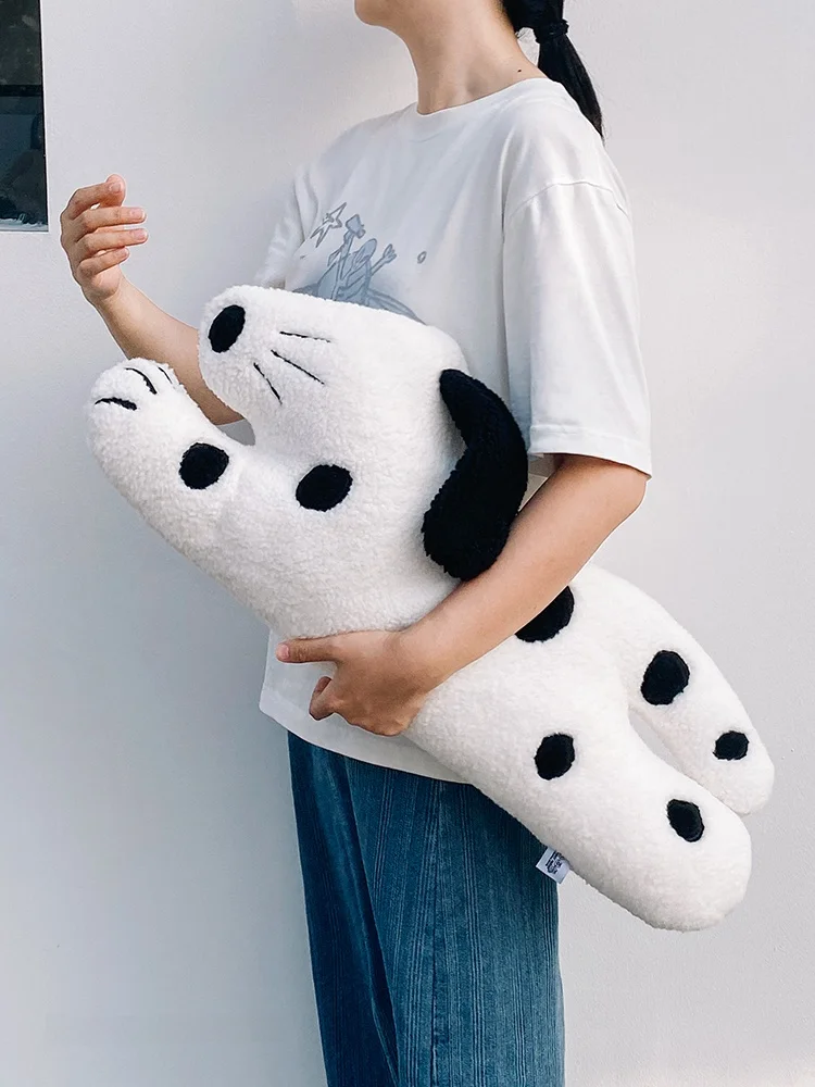 Cute Spot Dog Pillow Sofa Living Room Pillow Bed Sleeping Leg Clasping Doll Healing Lovely Home Gift Irregular Shape PP Cotton