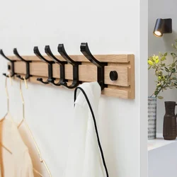 Creative Adjustable Bamboo Coat Rack Wall Mounted Bathroom Clothes Aluminium Alloy Hanging Hooks Home Storage Hook