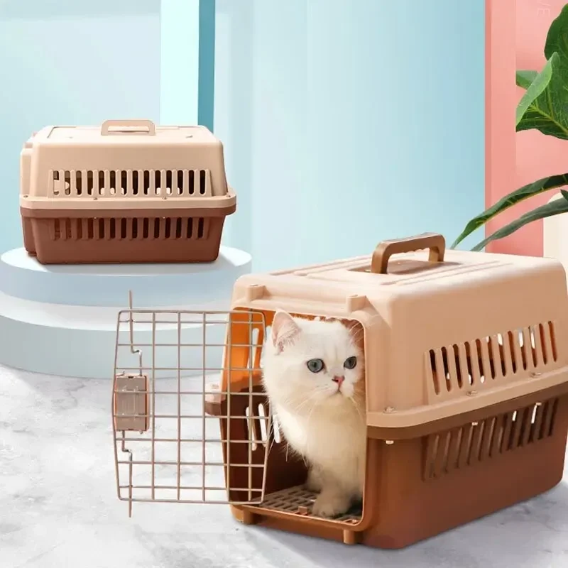 Small Cat And Dog Portable Pet Transport Cage - Indoor And Outdoor Articulated Roof Air Travel And Home Cages, Car/Sea Kennels 2