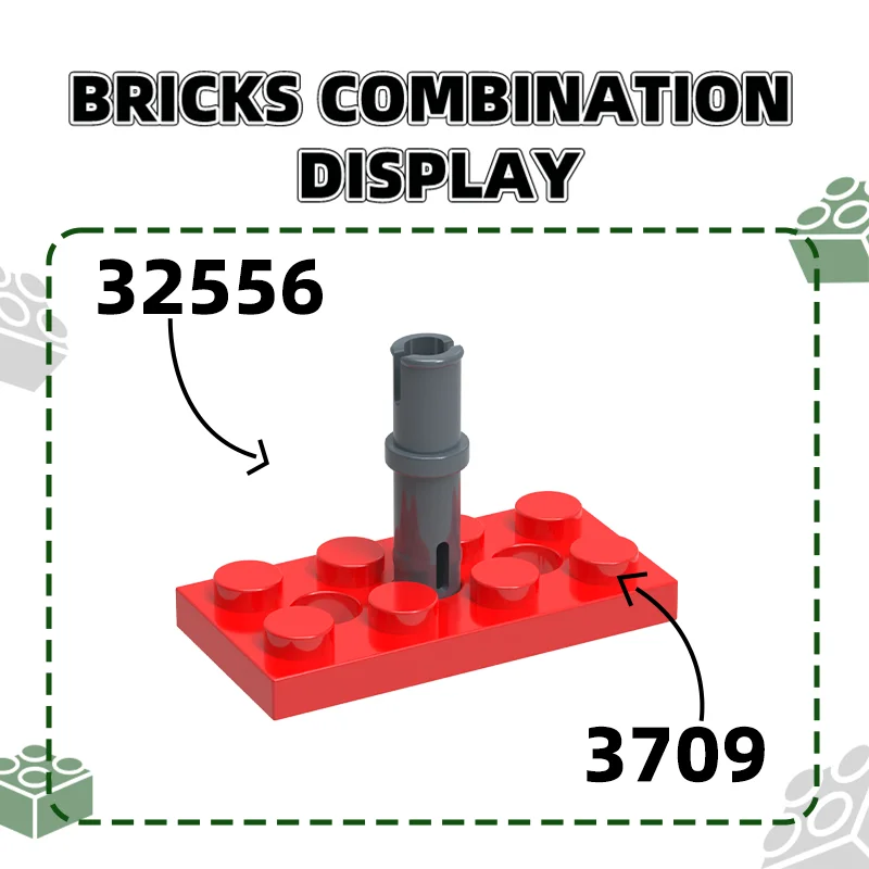 Wange87Pcs/Lot 3709B  2x4 Plate with 3Holes Building Blocks MOC Classic Accessories Compatible with Brick Children Toys Gift Box