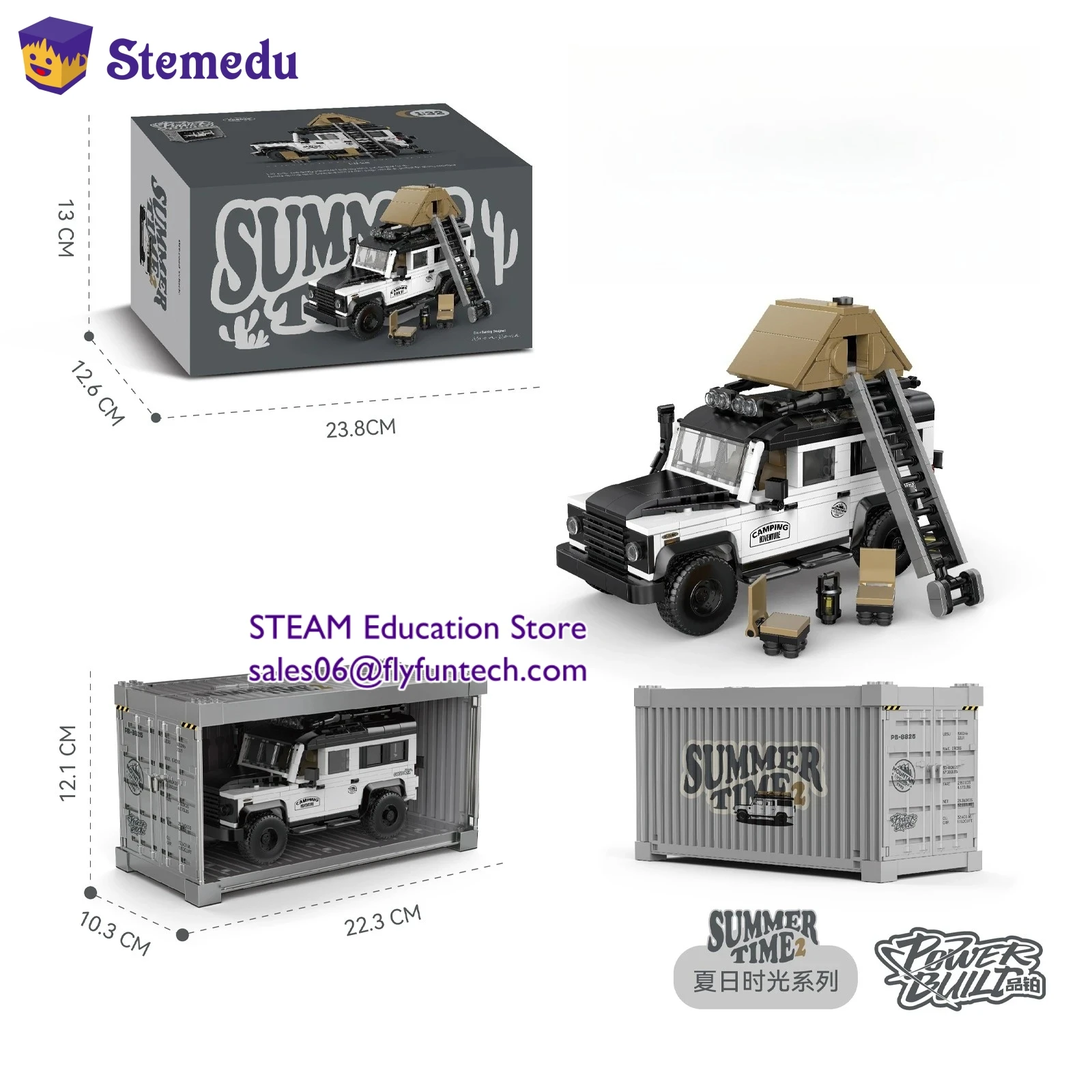 

NEW PB8825 for NO.Land-Rover Camper Car SUV Speed Toy Champion Building Blocks Bricks with Container Display Box Xmas Gift Kids