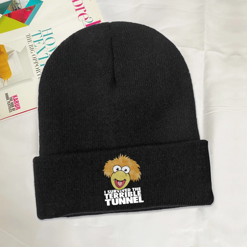 Fraggle Rock TV Skullies Beanies Caps I Survived The Terrible Tunnel Knitted Winter Warm Bonnet Hats Unisex Ski Cap