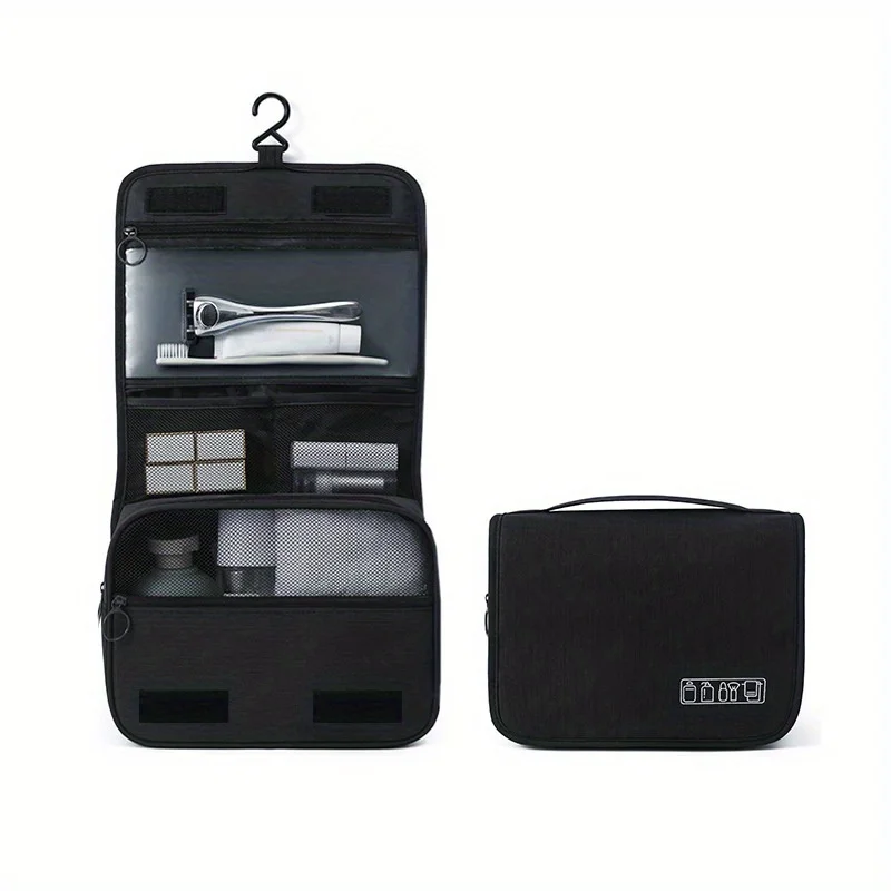 Large Travel Makeup Bag Business Style, Wet/Dry Separation Multi-Compartment, Stores Personal Care Cosmetics Accessories