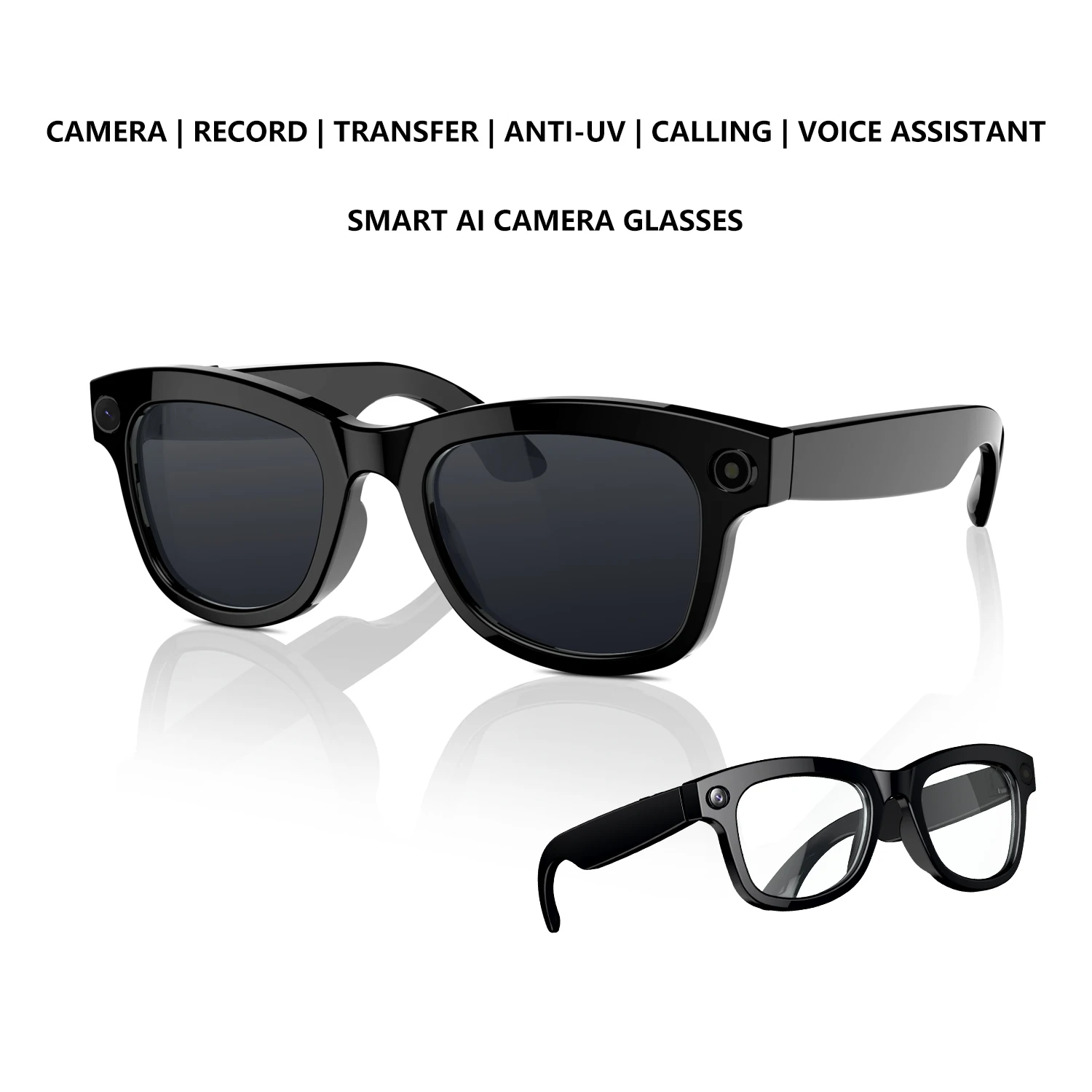 

Smart Glasses with Audio and Camera Translation, 5 Million Camera Pixels, Video Recording, WiFi photo Transfer Voice Control,