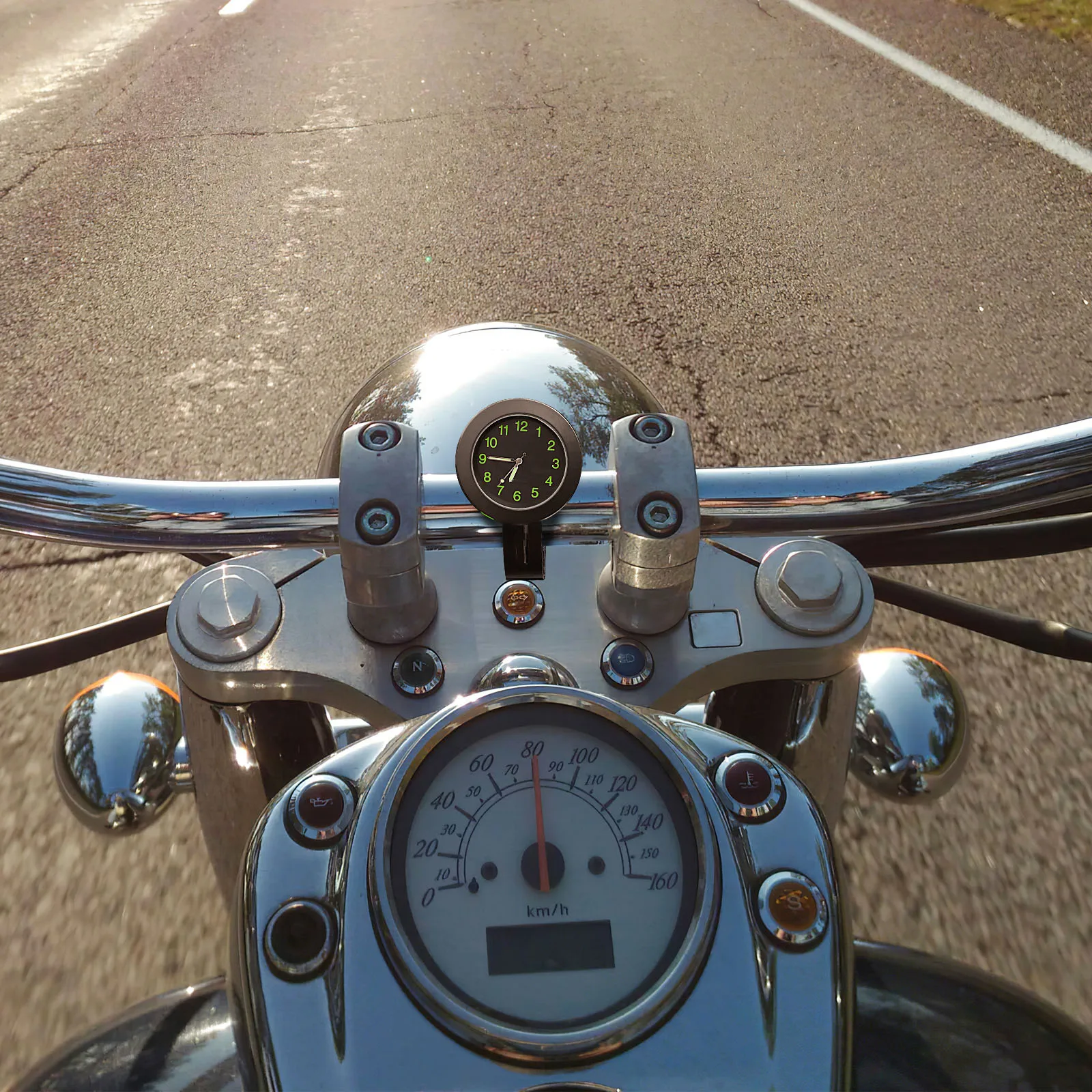 

Motorcycle Mount Mount Mini Waterproof Digital Motorcycle Handlebar Clock Clock Motorbike Accessory 7/8\