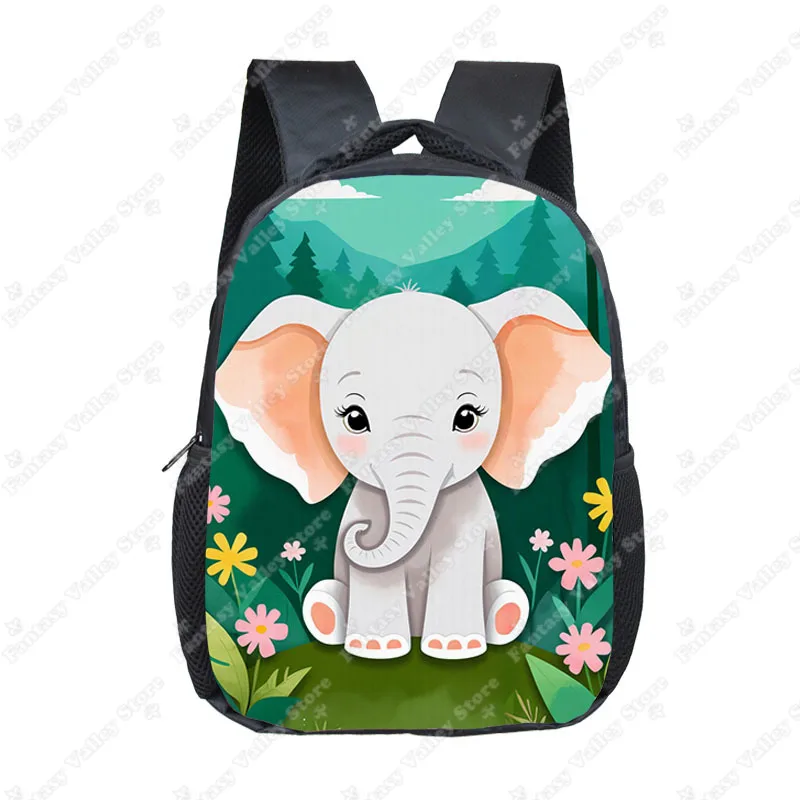 12 Inches Watercolor Animals Children Backpack Cartoon Giraffe Owl Panda Koala School Bag Toddler Kindergarten Backpacks Bookbag