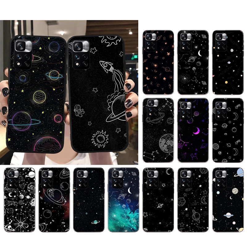 Galaxy Space Moon Star Phone Case For Xiaomi Redmi note 13 12 Pro 11S 11 10 Pro 10S Note 12R 12S 12 13 Pro Redmi 10 13C 9C