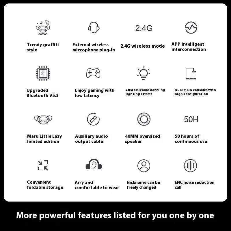 iKF Play Wireless Bluetooth Headphone 40mm Hi-Fi Dynamic Driver Calling Noise Reduction Long Battery Life Custom Gaming Headset