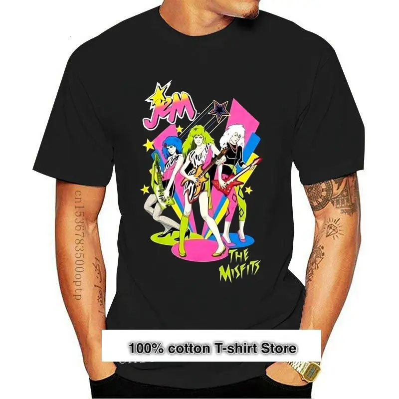 Camiseta Retro negra para hombre y mujer, camisa divertida de Jem and the Holograms The Misfits Playing, novedad