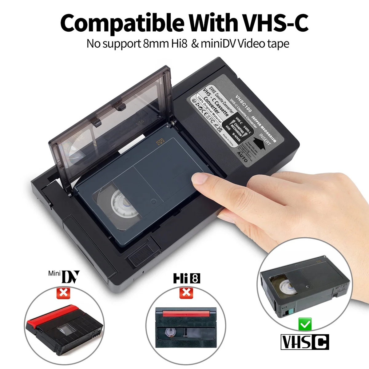 Imagem -02 - Adaptador de Cassetes para Toshiba Rca Panasonic Svhs Vhs Vhs mm Minidv Hi8