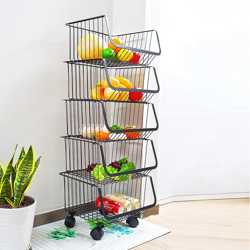 Stackable Storage Detachable Stand Kitchen Fruit And Vegetable Basket