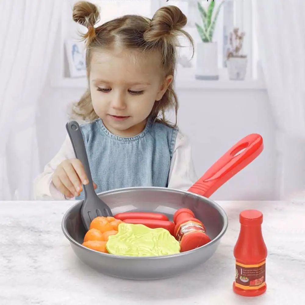 Play Simulation Cookware Pot Pan Toy Steak Simulation Food Miniature Kitchen Children Pretend Play Kitchen Play Kitchen Toy Set