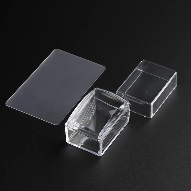 Square Plates Transparent Silicone Nail Stamp French Manicure Nail Stamping Kit Polish Printing Stencil DIY Nail Art Supplies - view 5