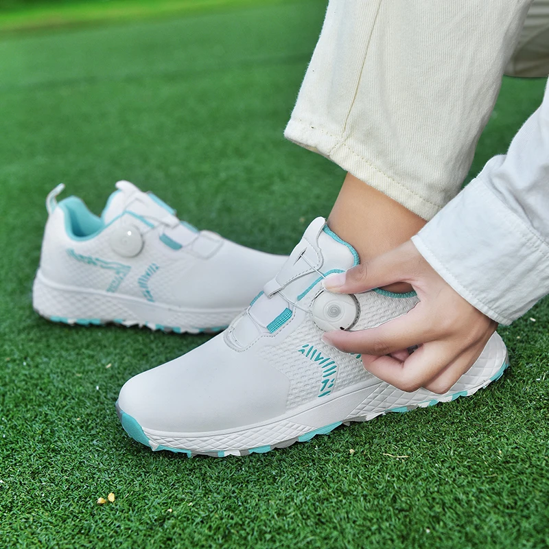 LiXingMing Golf Shoes Women Pink Professional Water proof Spikeless Golf Sport Shoes Outdoor Training Golf Walking Sneakers