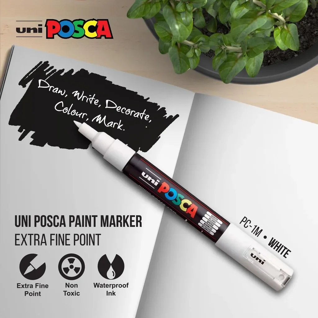 1pc UNI POSCA PC-1M 0.7mm Marker Pen Water-based Advertising Pen DIY Graffiti Writing Supplies