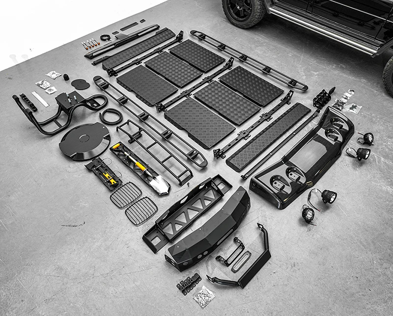 G Class W464 4x4 Off Road Body Kits Roof Rack Ladder Spoiler Light Front Bumper Rear Bumper Winch Spade Hatchet Exterior Parts