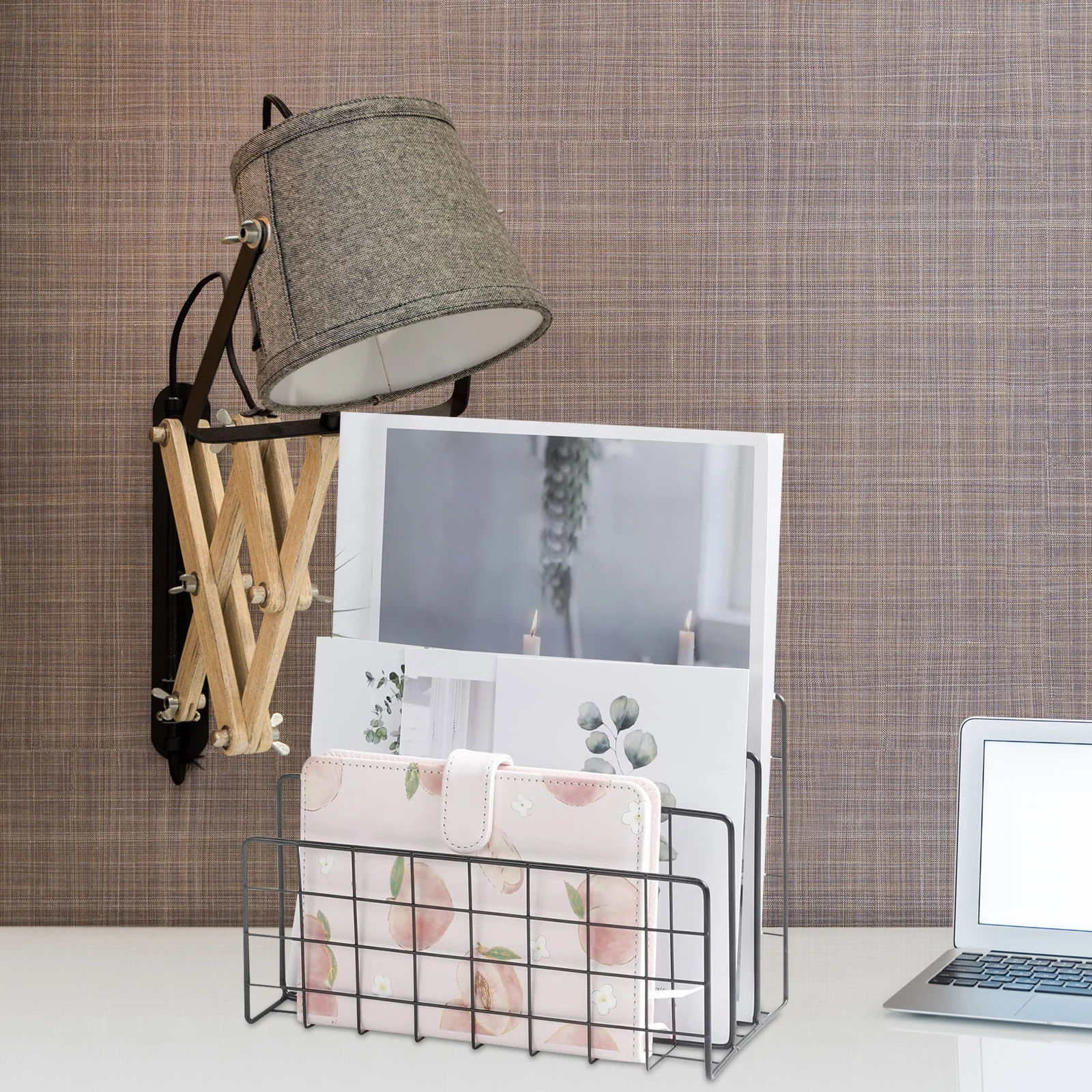 Desktop Mail Organizer Iron File Holder For Desk 3 Slots Letter Envelope Sorter Countertop Paper Bill Receipt