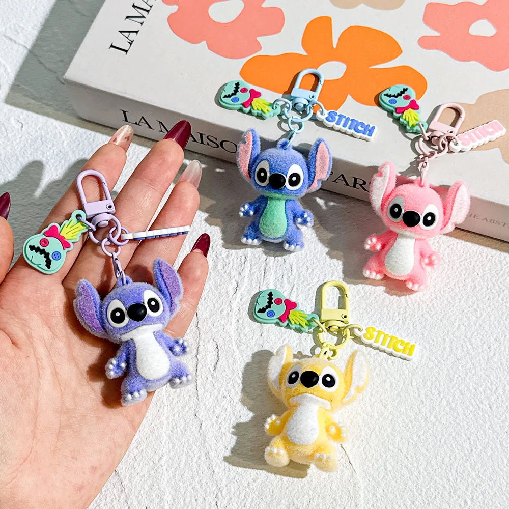 

New Disney plush Stitch creative cute doll silicone keychain bag car keychain pendant holiday gift