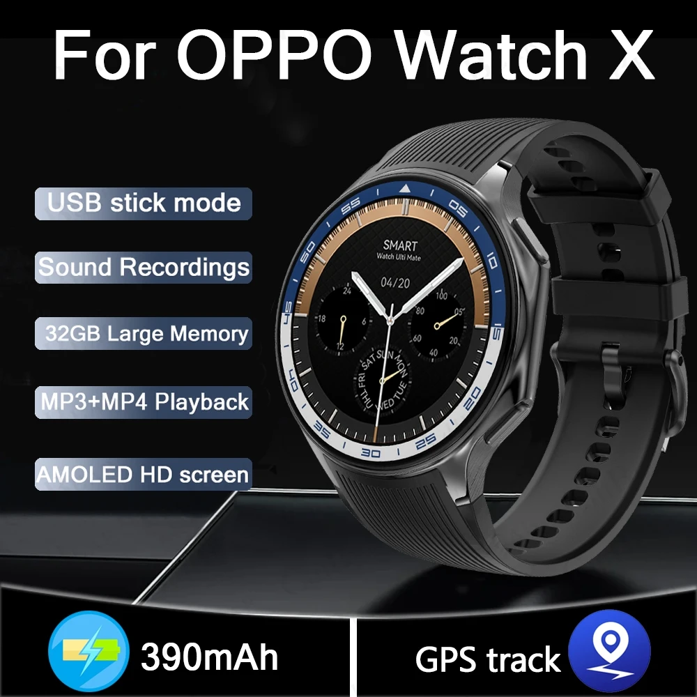 

Новинка 2024, умные часы 3D с объемным изображением для Xiaomi OPPO Watch X 32 ГБ памяти, мужские водонепроницаемые часы MP4, умные часы 1,43 дюйма HD AMOLED