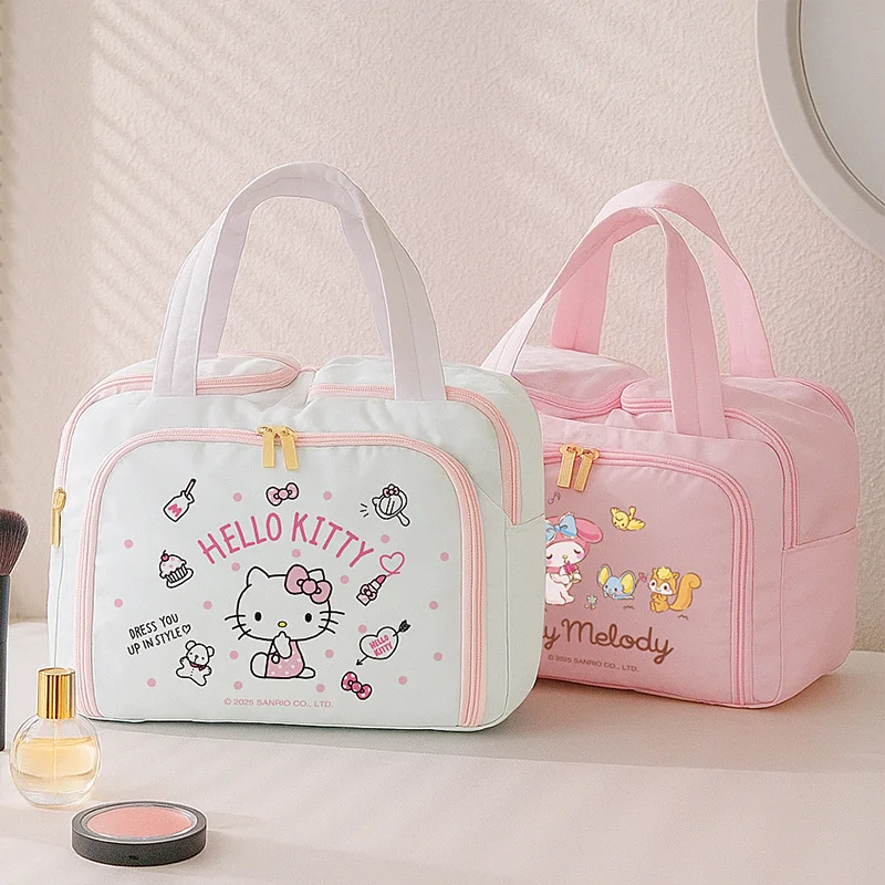 

Sanrio Hello Kitty Melody мультфильм ручная большая вместительная многофункциональная дорожная сумка для хранения средств по уходу за кожей портативный подарок для хранения