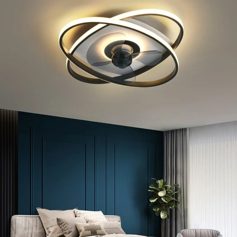 

Modern bedroom decor black led ceiling fan light lamp dining room ceiling fans with lights remote control lamps for living room