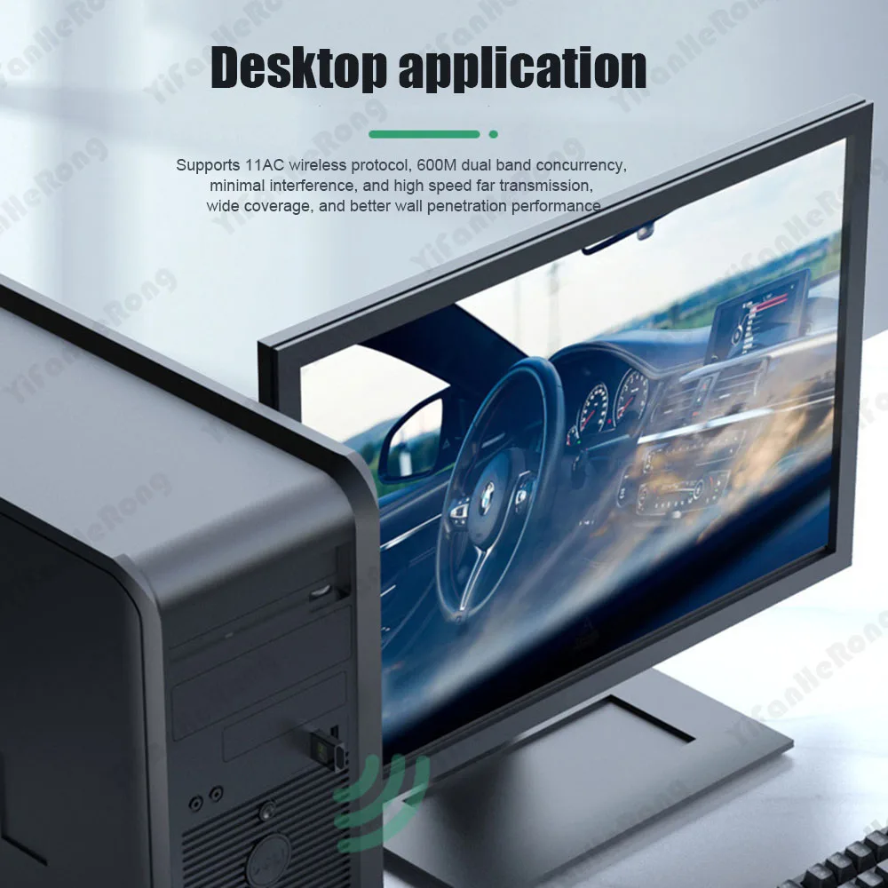 Adaptador wi-fi usb 600mbps driver grátis adaptador wi-fi 5ghz antena usb ethernet pc adaptador wi-fi lan wifi dongle ac receptor wi-fi