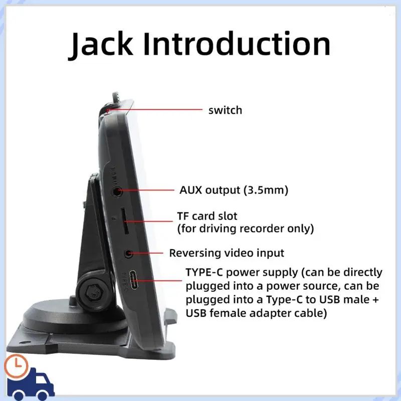 

Car 7 Inch Bluetooth Portable Screen GPS Navigation Display Wireless Carplay Android Auto MP5 Player Driving Recorder