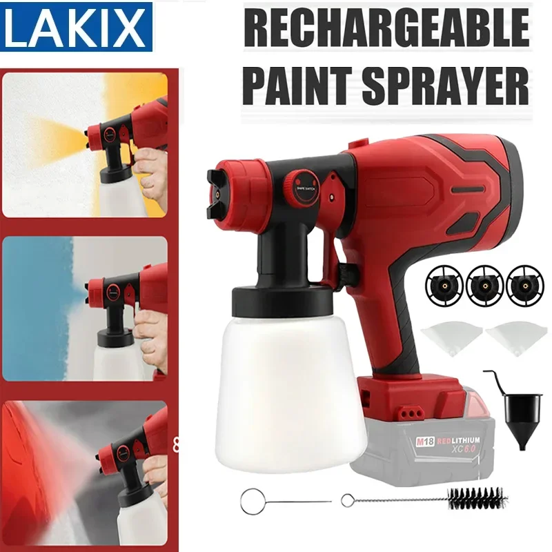 

For Milwaukee M18 18V Battery Cordless Electric Spray Gun Portable Household HVLP Paint Sprayer Flow Control Power Tool