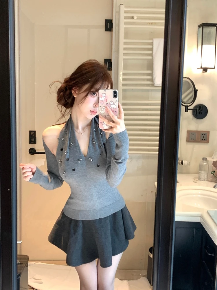 

Юбка M900 Deep ey A-Line женская осенне-зимняя с высокой талией, шерстяная плиссированная, универсальная, для офиса, с завышенной талией