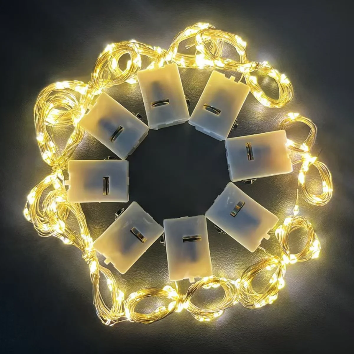 

LED 10pcs small white box copper wire lamp 2M20LED3 mode suitable for gift flower packaging, single independent packaging