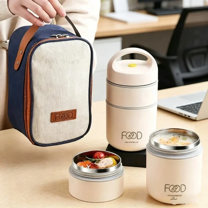 

Household Insulated Lunch Container Stainless Steel Vacuum Design Thermal Soup Cup Portable Food Warmer For Daily Meal Storage