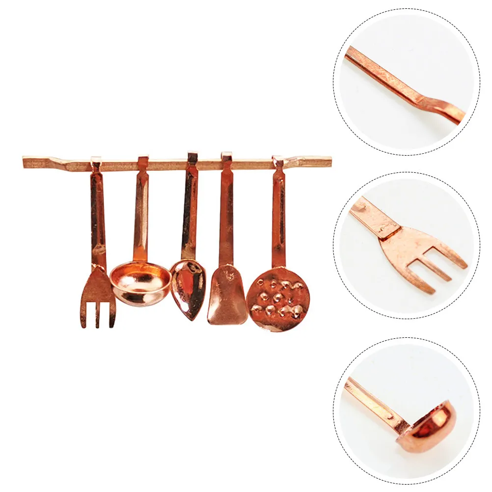 1Set Mini Kitchenware High Quality Alloy Lifelike Kitchen Utensils Scene Layout Props Miniature Kitchenware Ornament for Home