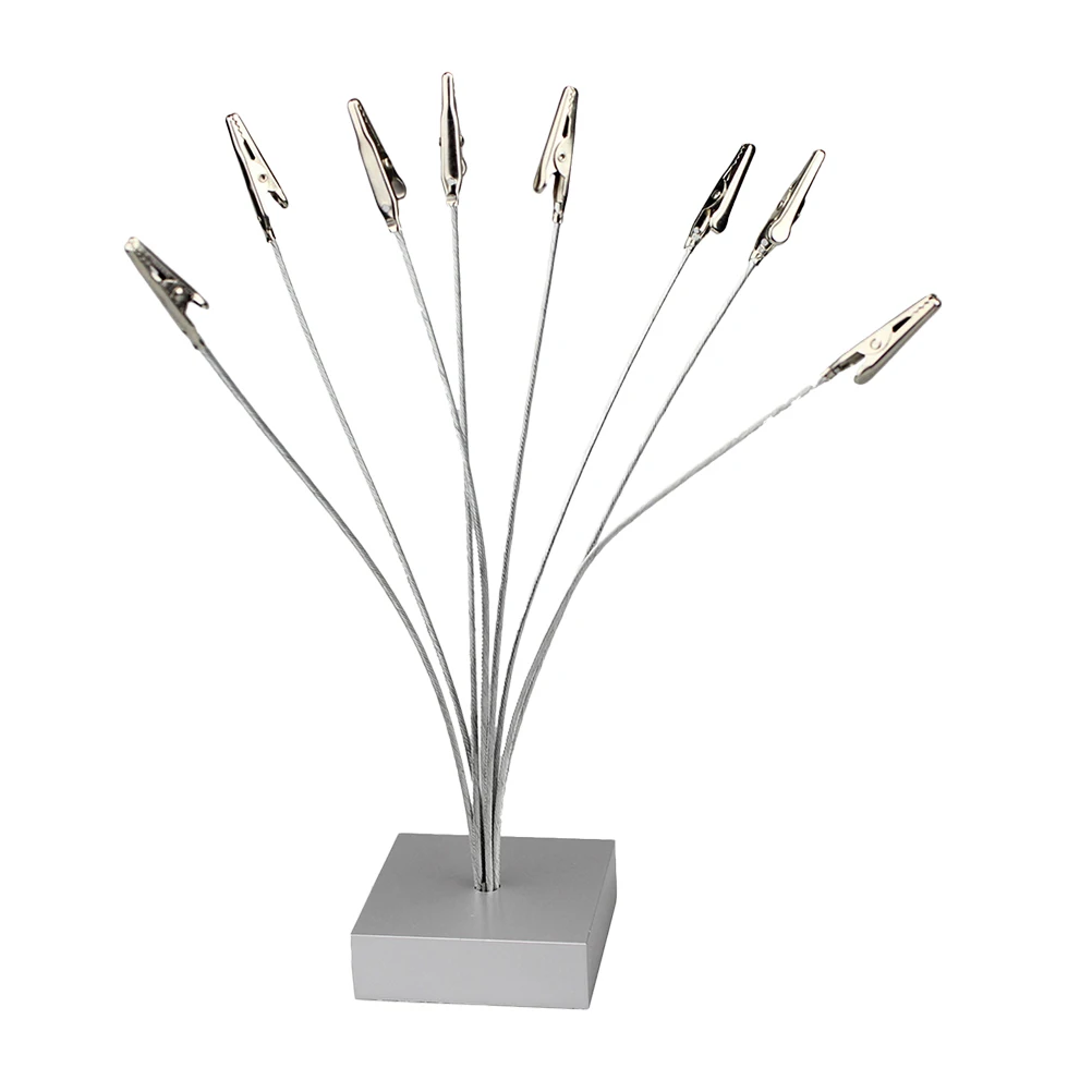 

Silver Multi head Clips Plastic Base Metal Photo Display Hanger Office Home Decor Note Holder Card Stand Tabletop