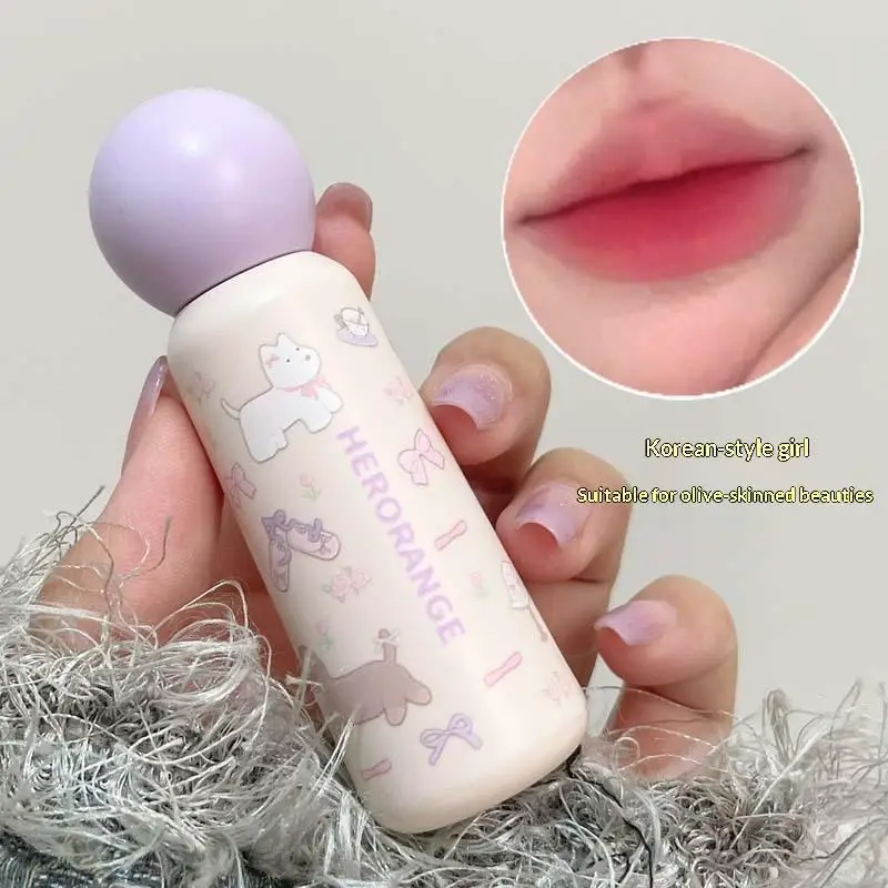 1 pièce HERORANGE Nude Matte Lip Mud, rouge à lèvres liquide coréen longue tenue, haute pigmentation, waterproof, non-transfert, gloss teinté