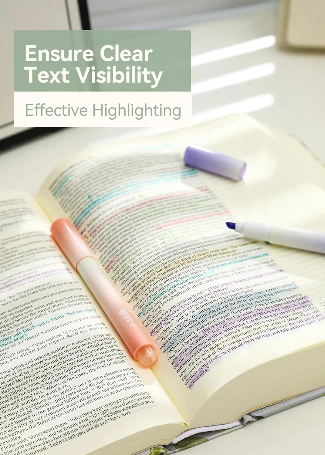 هايلايتر للكتاب المقدس باستيل، بدون تنزف، طرف إزميل، 12 عبوة من ألوان متنوعة، هايلايتر جمالي لطيف #5
