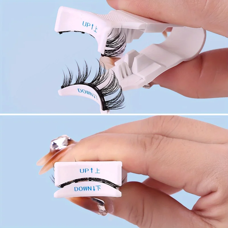 Applicatore professionale per estensione ciglia magnetiche Ciglia finte Pinzetta Bigodino Clip Morsetto Trucco 3D Ciglia di visone Pinzetta