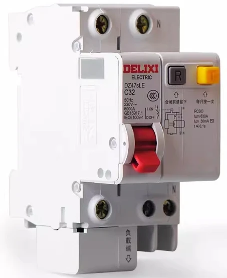 Delixi Dz47Sle C-Type 1P+N 2P Leakage Protector 16A Circuit Breaker 25A Air Switch 63A Household Leakage Protection 40A